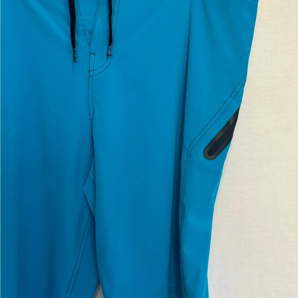 F-122 Men’s OP Teal Blue Lined Summer Swim Board Shorts Size‎ 38